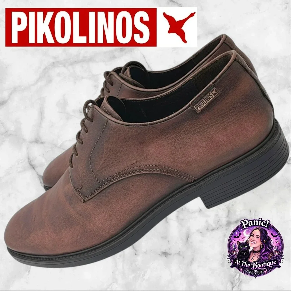 Pikolinos Derby Shoes‎ Men 42 9US Brown Leather Airgonemics Lace Up Dress Shoes